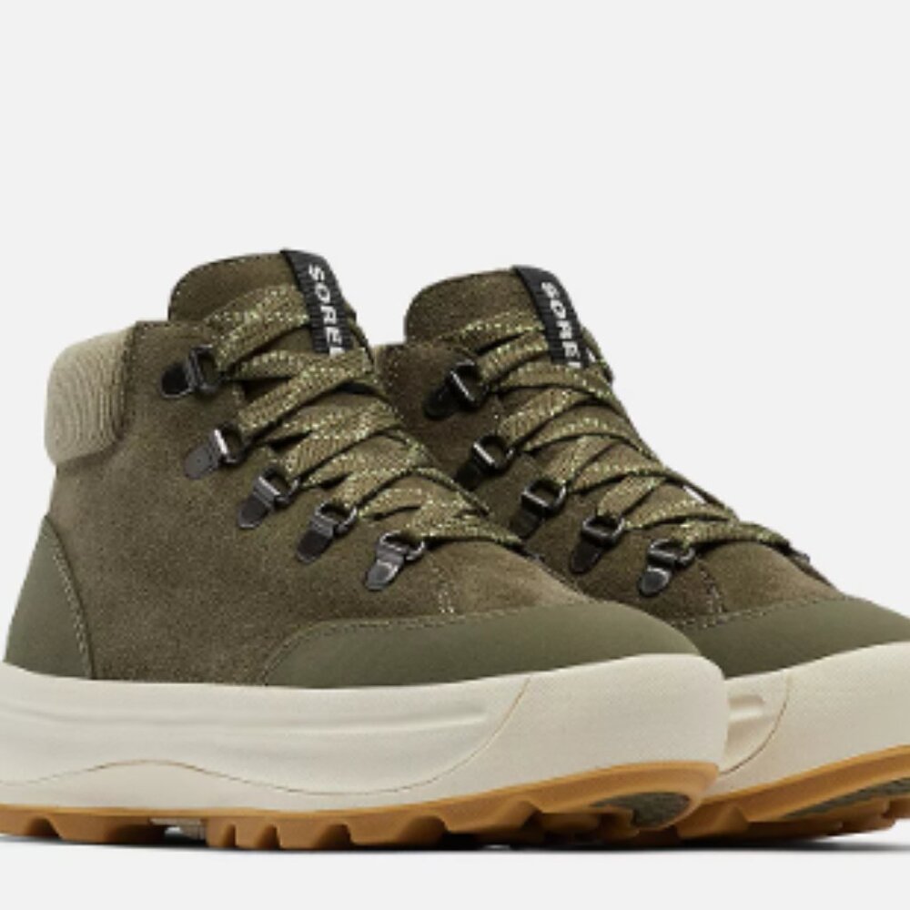 Sorel Women's ONA 503 Hiker Shoes - Stone Green, Light Bisque - Size 8.5